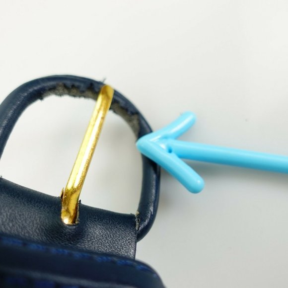 Belt Men's Leather Blue Braided‎ Cloth Fabric LARGE Formal Party D-Ring Buckle - Picture 7 of 11